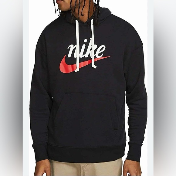 Nike Other - Nike Sportswear Heritage graphic pullover hoodie black size XL.